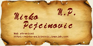Mirko Pejčinović vizit kartica